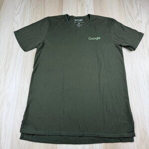 Google Mens Green Combed Ring Spin Cotton Casualwear Comfortable T-Shirt Size M
